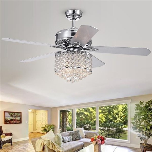 Warehouse Of Tiffany Warehouse of Tiffany CFL-8316REMO-CH 52 in. Deidor Indoor Remote Controlled Ceiling Fan with Light Kit; Chrome CFL-8316REMO/CH